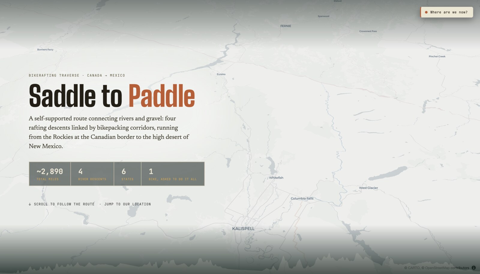 Saddle to Paddle route map